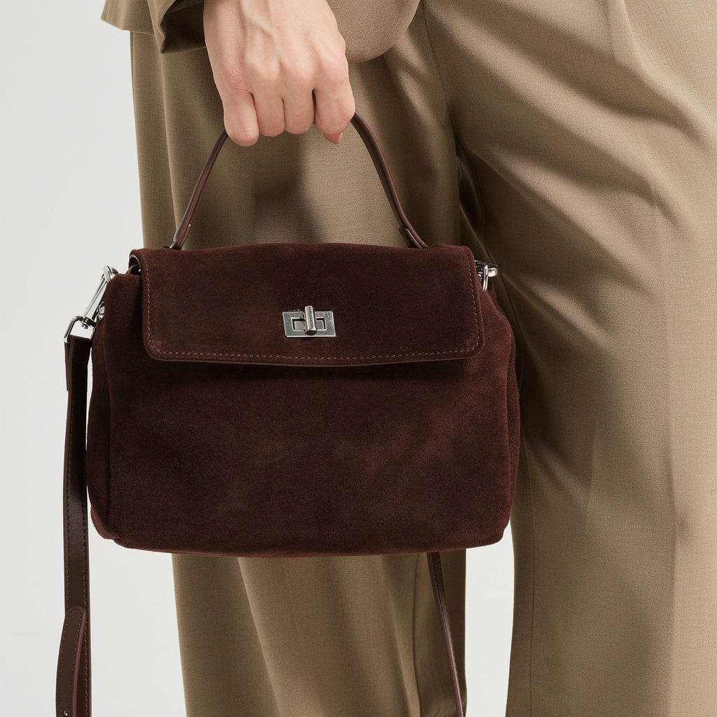 Cocoa Suede Crossbody