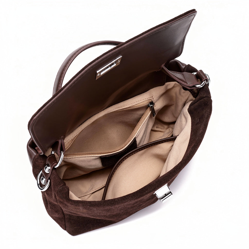 Cocoa Suede Crossbody
