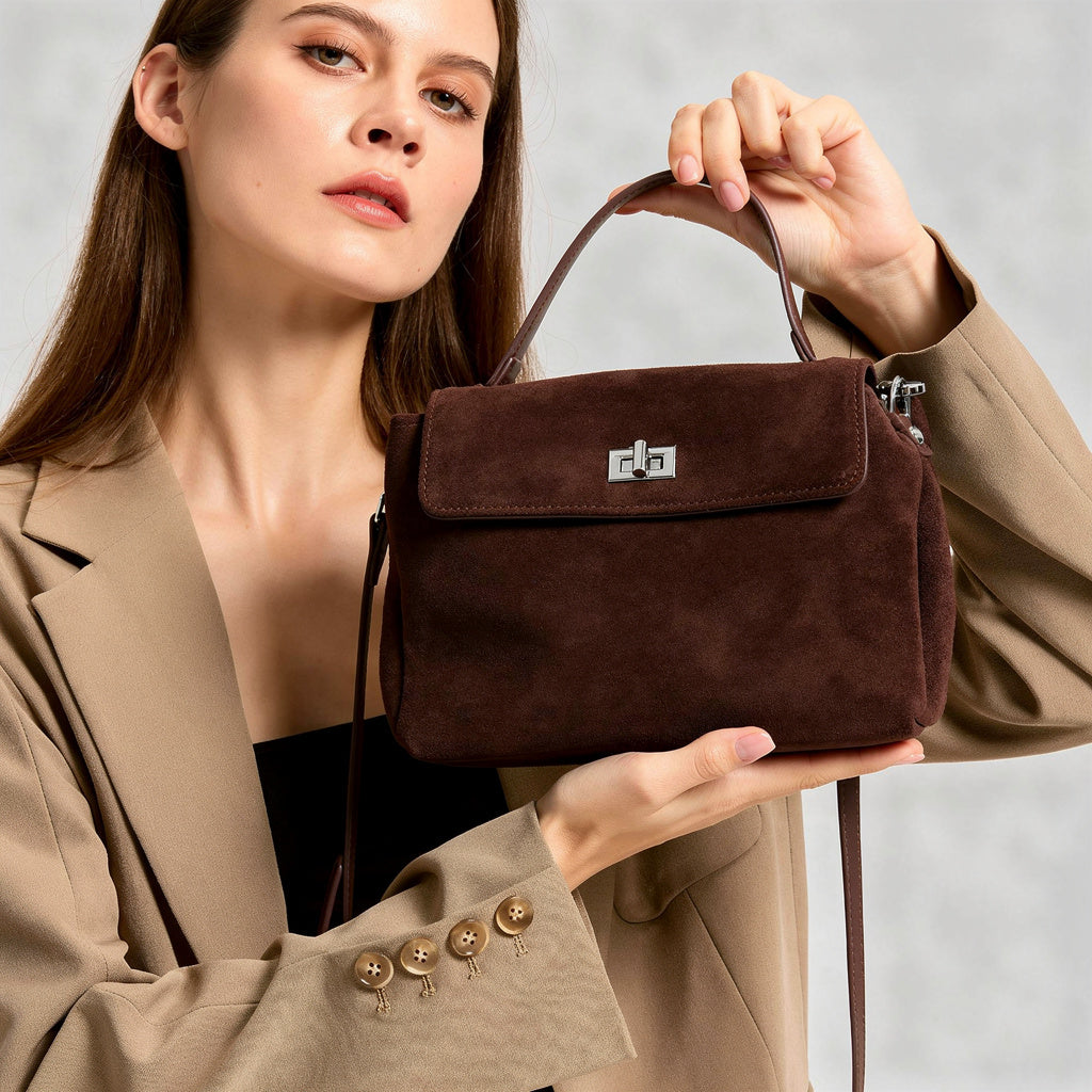 Cocoa Suede Crossbody