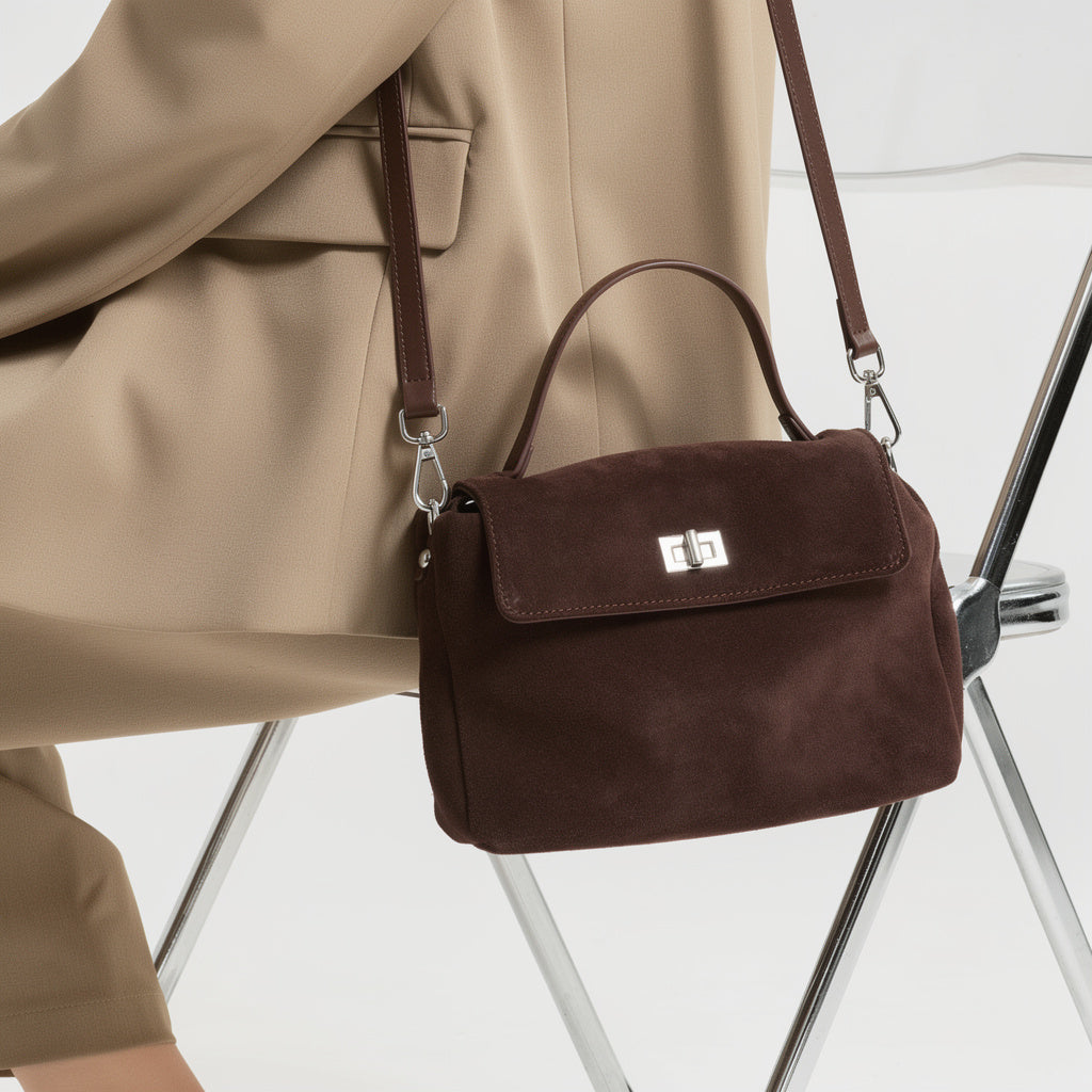 Cocoa Suede Crossbody