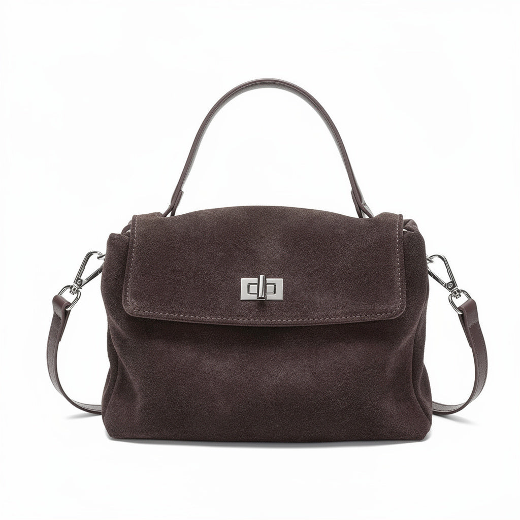 Cocoa Suede Crossbody